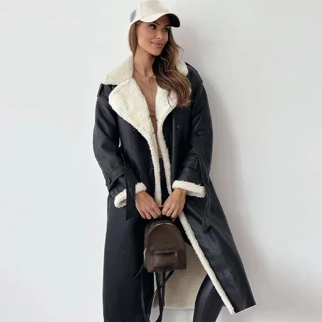 Cappotto Lungo Donna Fodera Calda Elegante - Vesarelli