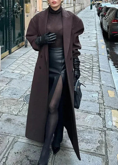 Cappotto Lungo Donna Maniche Voluminose Elegante - Vesarelli