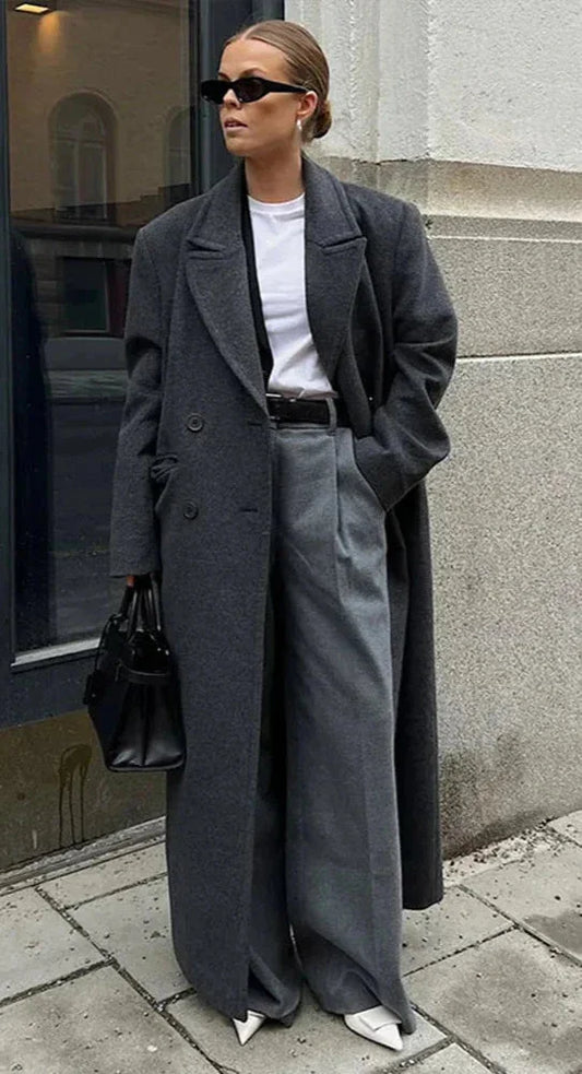 Cappotto Lungo Donna Tessuto Leggero Stile Elegante - Vesarelli