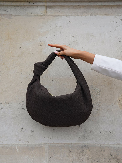 Borsa Hobo Donna Intrecciata con Dettaglio Nodo Elegante