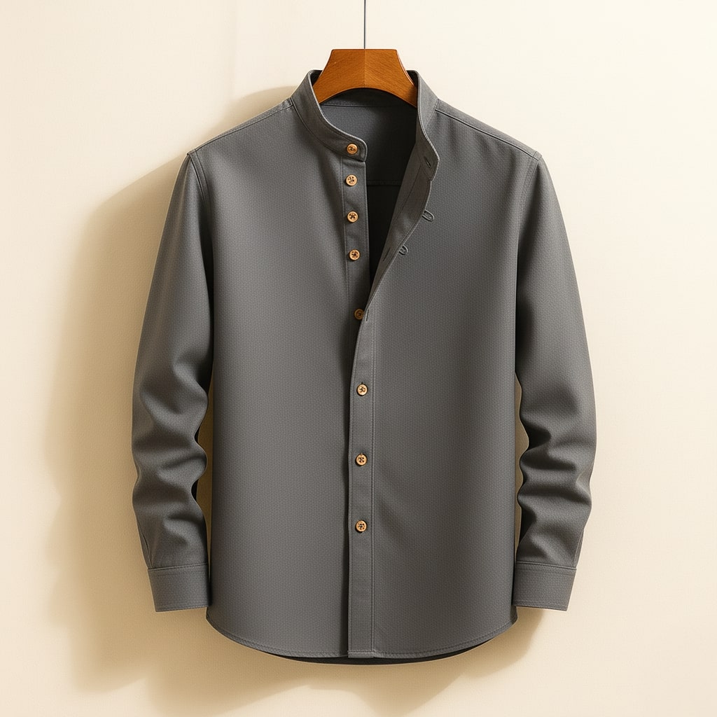 Camicia Uomo Collo Alto con Bottoni