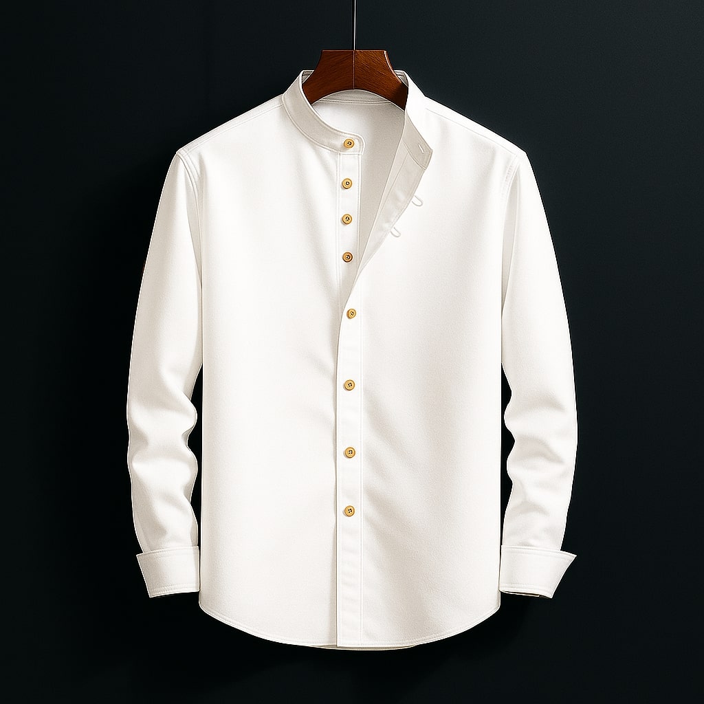 Camicia Uomo Collo Alto con Bottoni