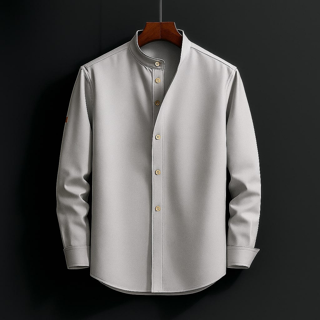 Camicia Uomo Collo Alto con Bottoni