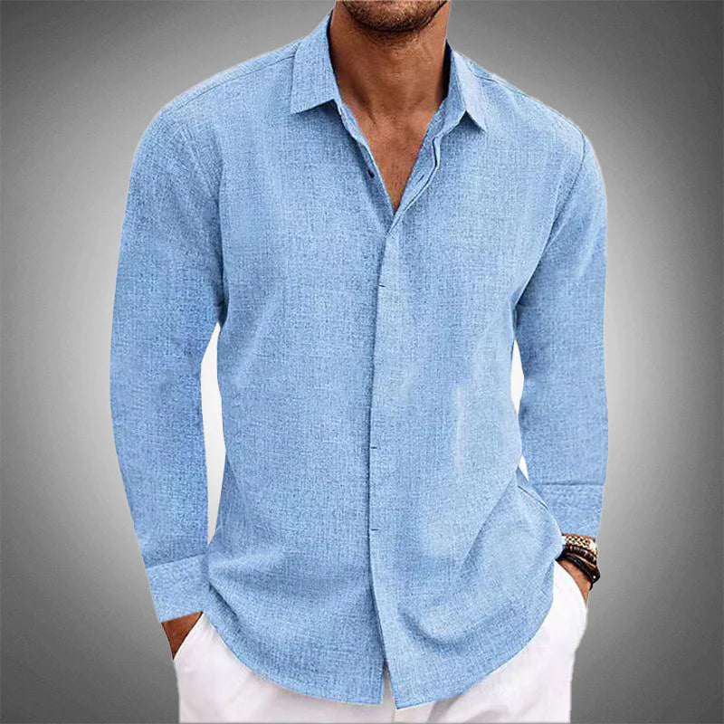 Camicia Uomo Manica Lunga Casual con Bottoni - Brentozzi