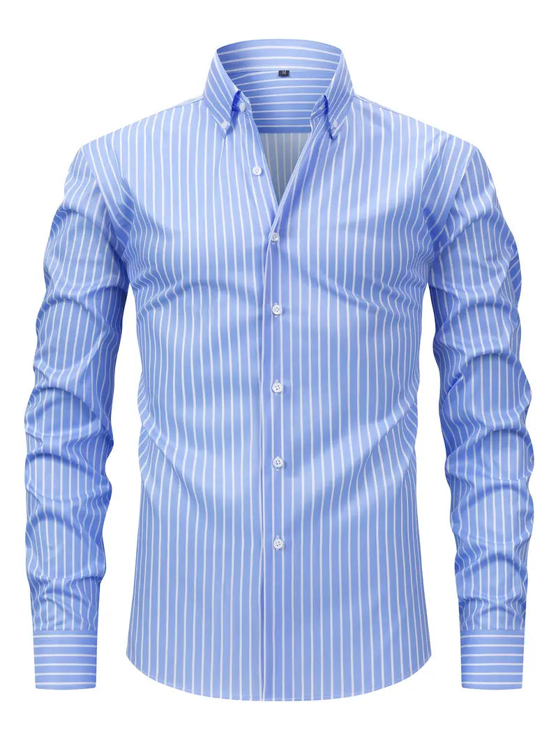 Camicia Uomo Slim Fit a Righe con Bottoni - Brentozzi
