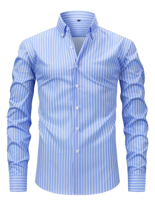 Camicia Uomo Slim Fit a Righe con Bottoni - Brentozzi