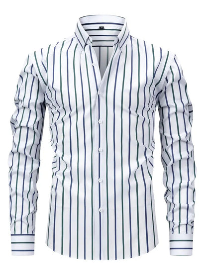 Camicia Uomo Slim Fit a Righe con Bottoni