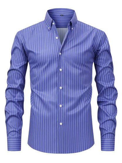 Camicia Uomo Slim Fit a Righe con Bottoni