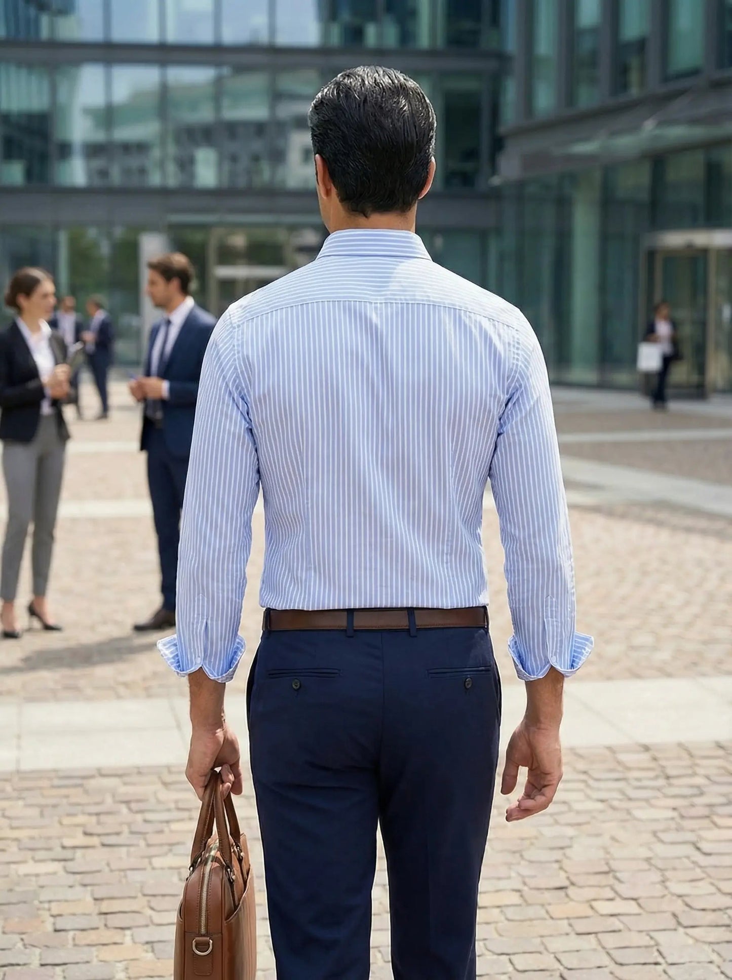 Camicia Uomo Slim Fit a Righe con Bottoni