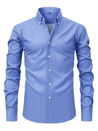 Camicia Uomo Slim Fit a Righe con Bottoni