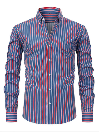 Camicia Uomo Slim Fit a Righe con Bottoni
