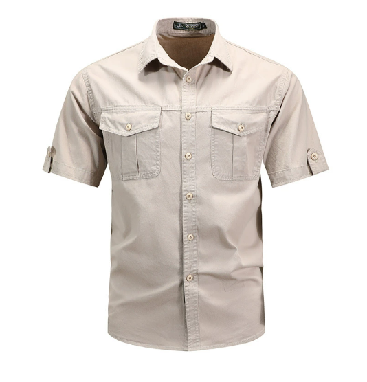 Camicia Uomo Manica Corta Tasche Funzionali Bottoni - Brentozzi