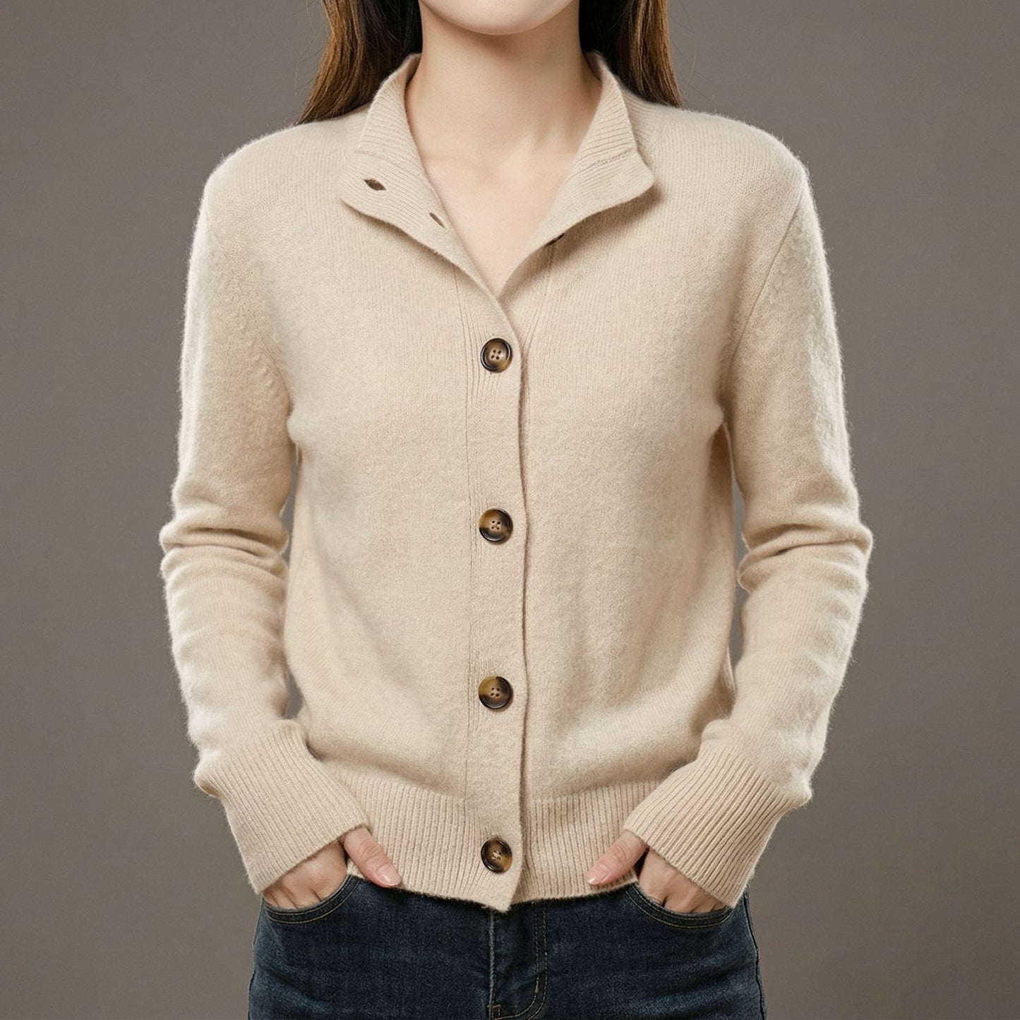 Cardigan Uomo in Maglia con Colletto e Bottoni