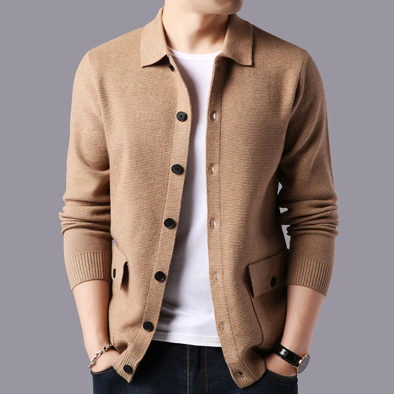Cardigan Uomo Maglia con Colletto e Bottoni - Brentozzi