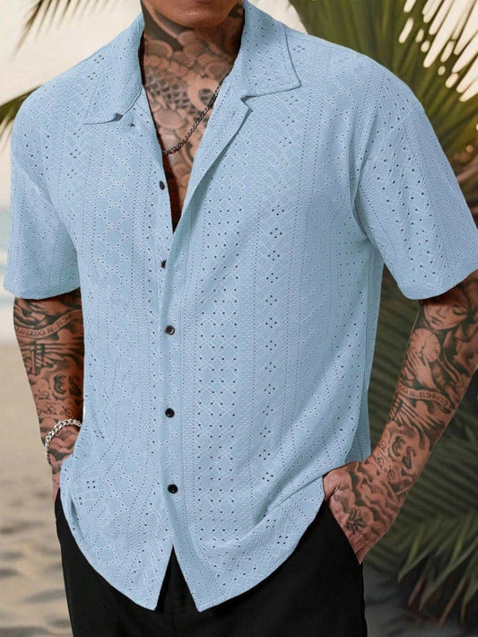 Camicia Uomo Manica Corta Fantasia Bottoni - Brentozzi