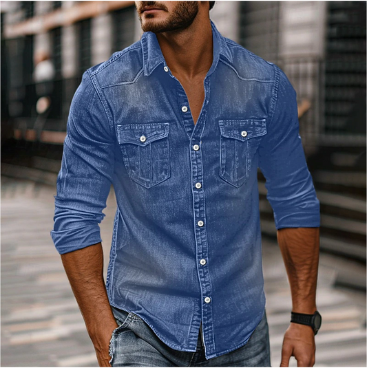 Camicia Uomo Tasche con Bottoni Stile Casual - Brentozzi