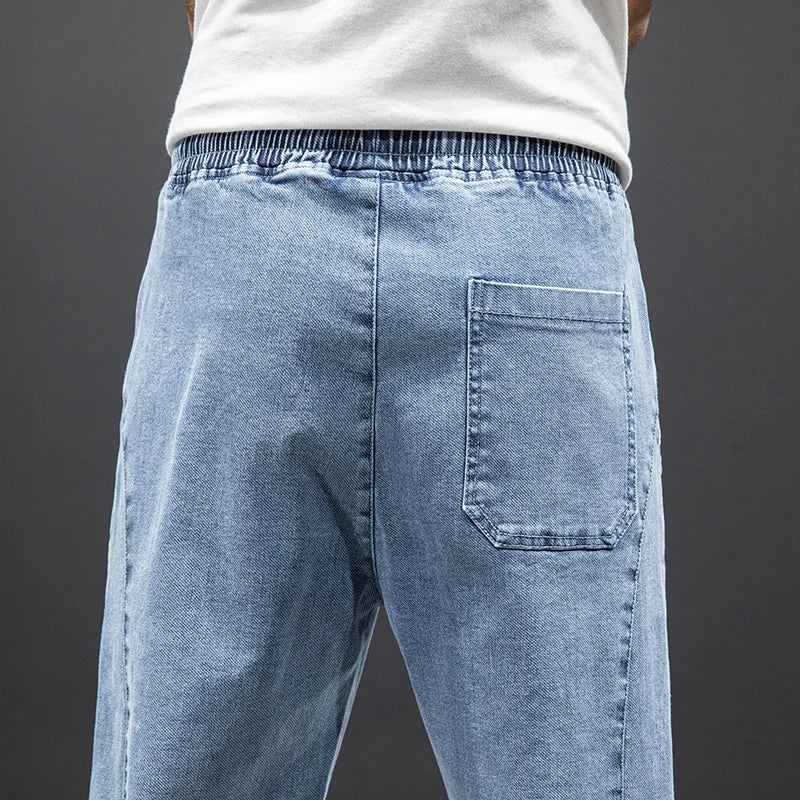 Jeans Uomo Jogger Cotone con Coulisse Vita Elasticizzata