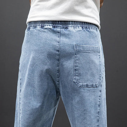Jeans Uomo Jogger Cotone con Coulisse Vita Elasticizzata