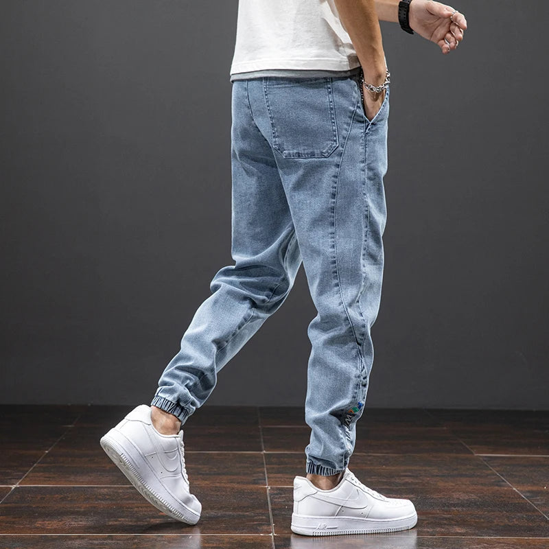 Jeans Uomo Jogger Cotone con Coulisse Vita Elasticizzata
