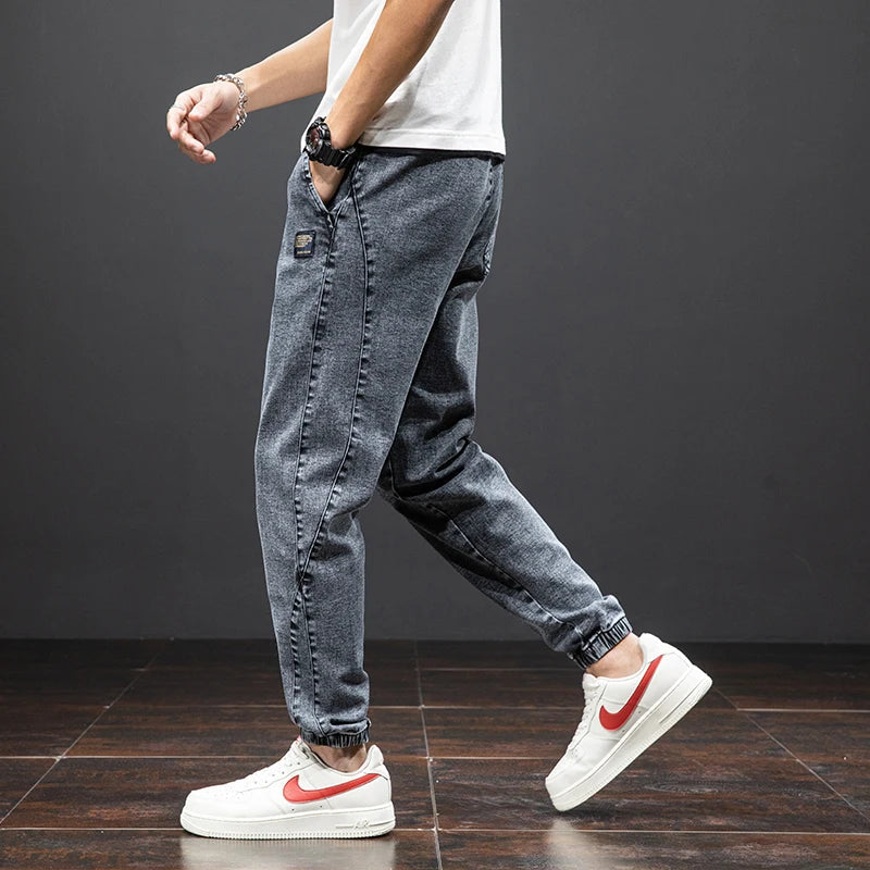 Jeans Uomo Jogger Cotone con Coulisse Vita Elasticizzata