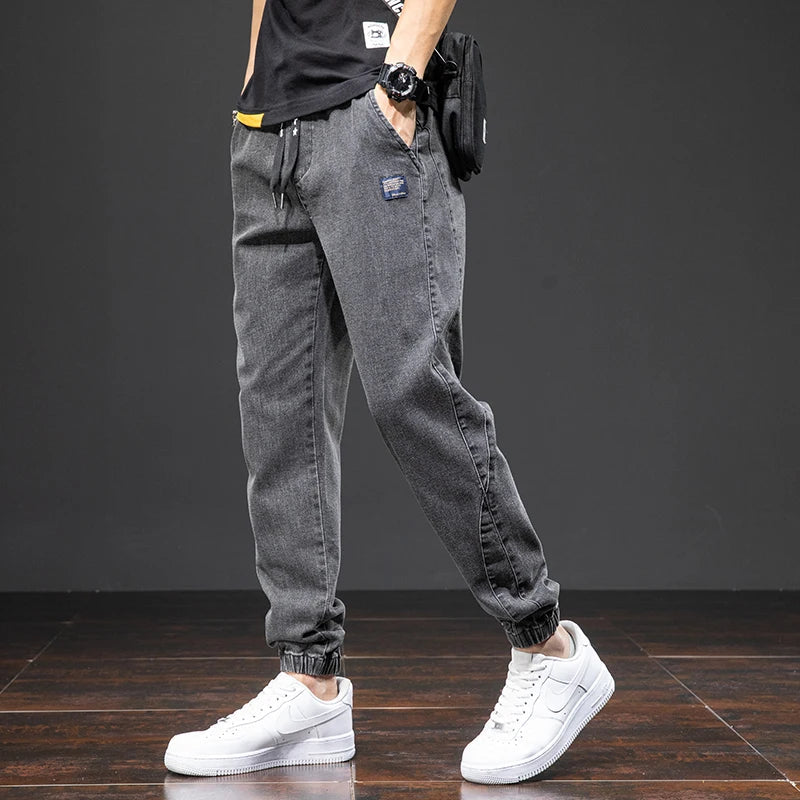 Jeans Uomo Jogger Cotone con Coulisse Vita Elasticizzata