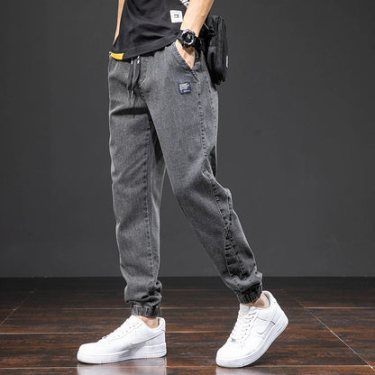 Jeans Uomo Jogger Cotone con Coulisse Vita Elasticizzata
