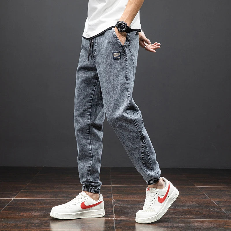 Jeans Uomo Jogger Cotone con Coulisse Vita Elasticizzata