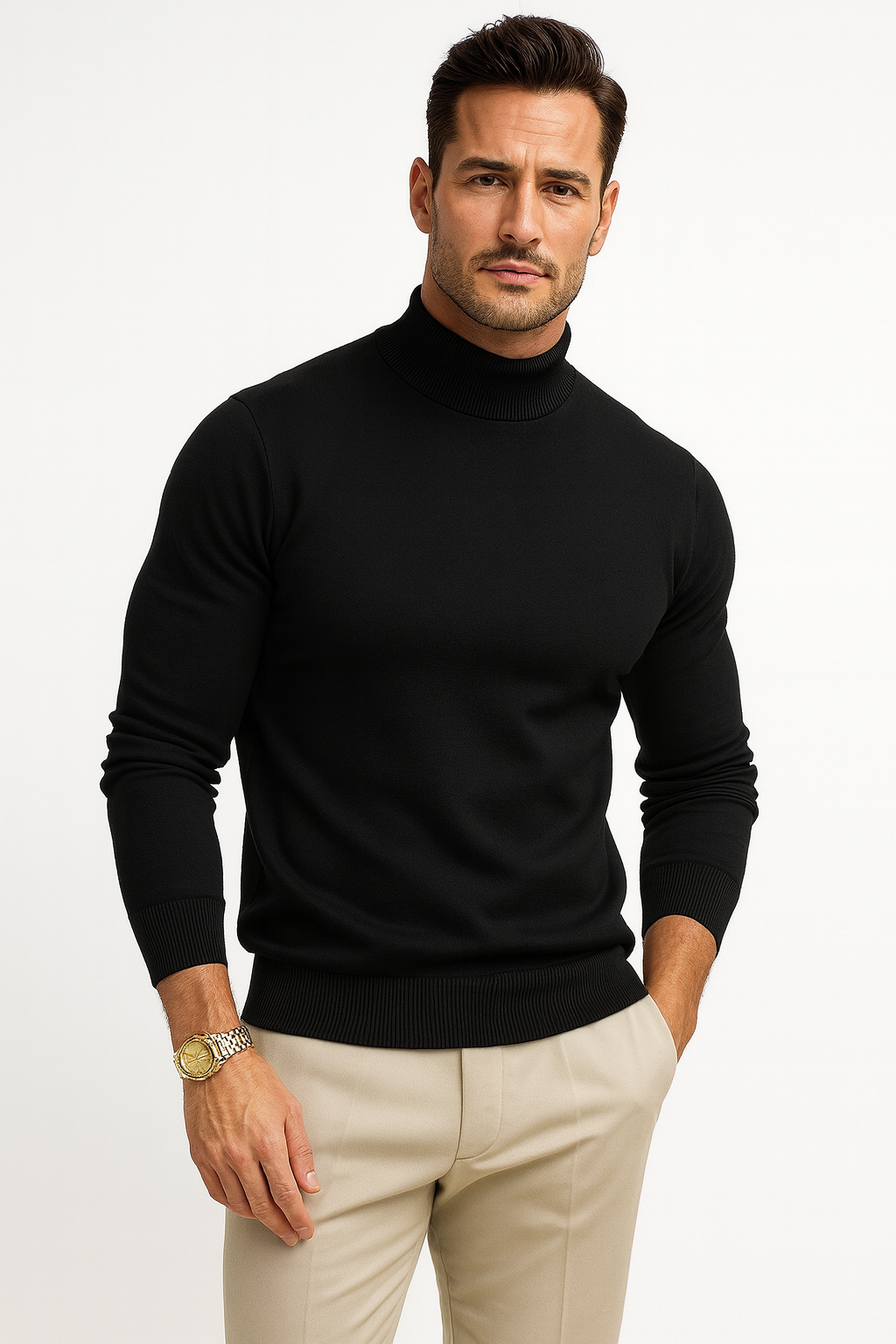 Maglione Uomo con Collo Alto