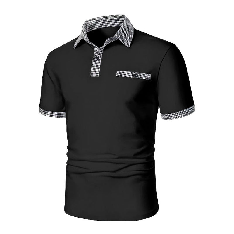 Polo Uomo Cotone Colletto a Quadri Tasche