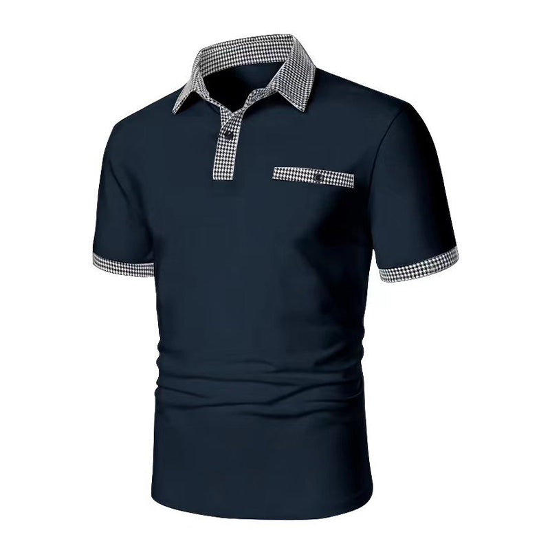 Polo Uomo Cotone Colletto a Quadri Tasche