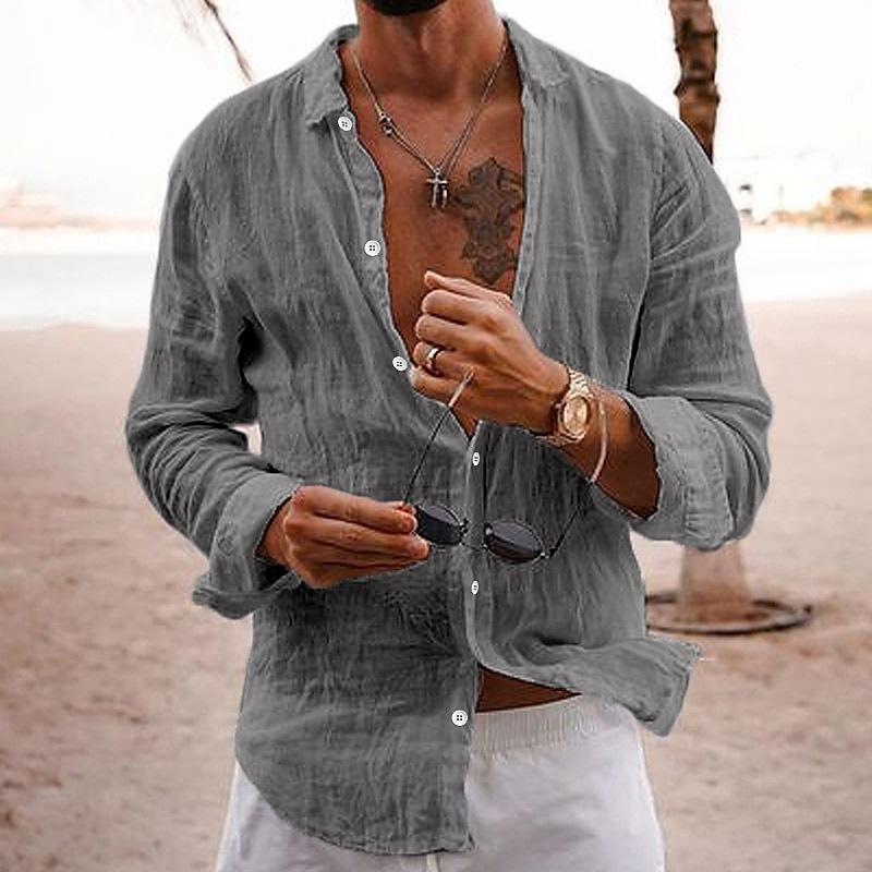Camicia Uomo Relaxed Fit Tessuto Leggero Manica Corta