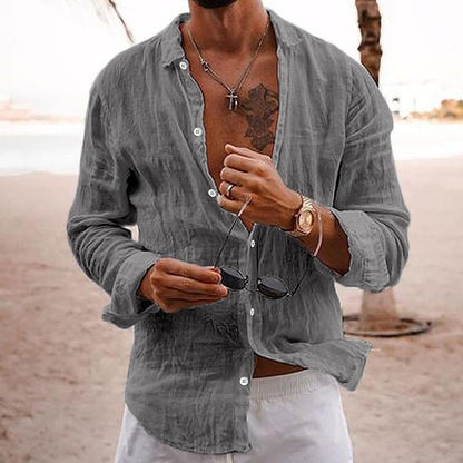 Camicia Uomo Relaxed Fit Tessuto Leggero Manica Corta