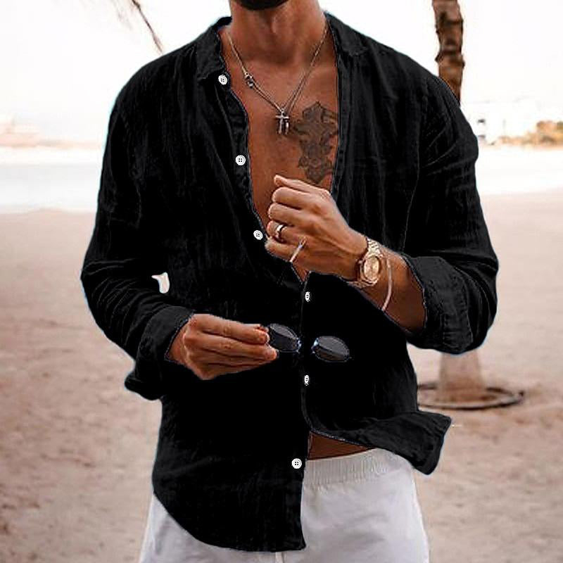 Camicia Uomo Relaxed Fit Tessuto Leggero Manica Corta