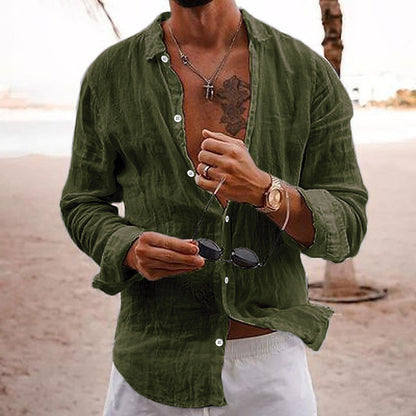Camicia Uomo Relaxed Fit Tessuto Leggero Manica Corta