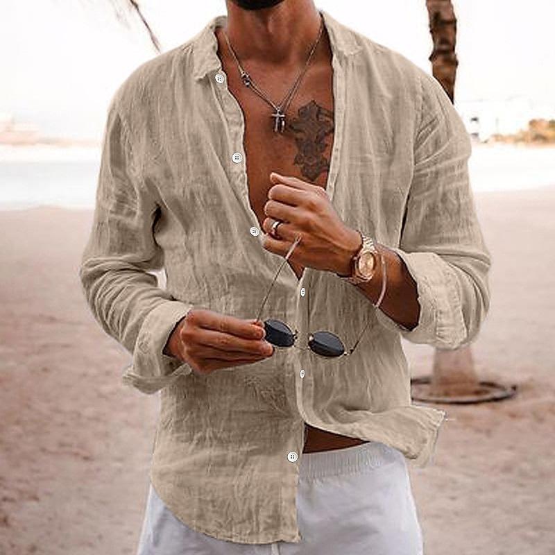 Camicia Uomo Relaxed Fit Tessuto Leggero Manica Corta