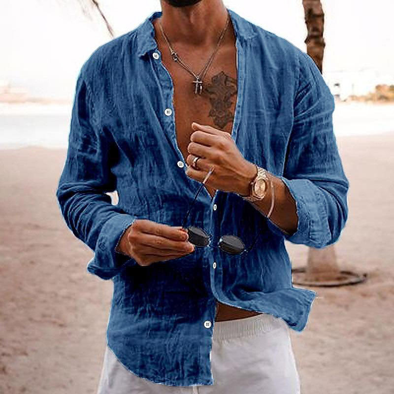 Camicia Uomo Relaxed Fit Tessuto Leggero Manica Corta