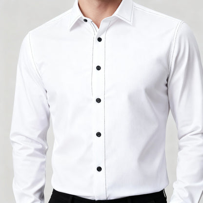 Camicia Uomo Slim Fit con Bottoni Stile Formale