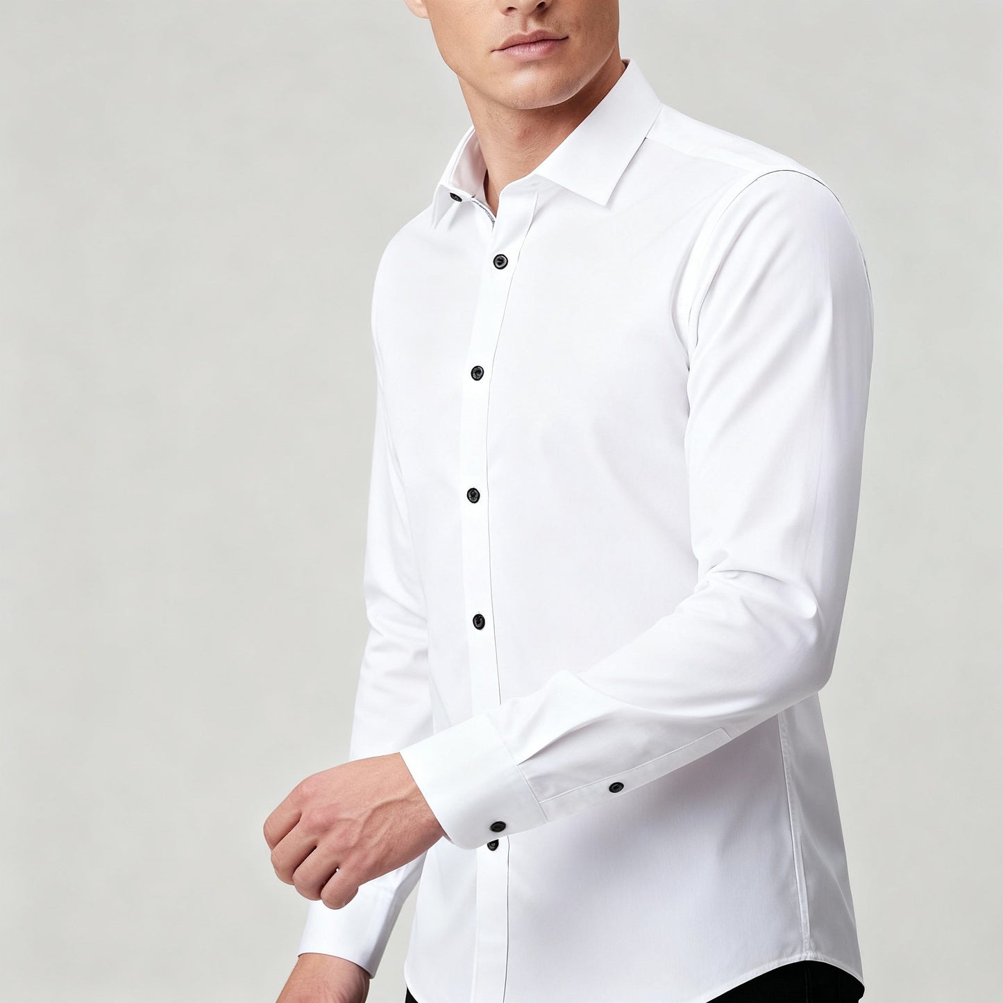 Camicia Uomo Slim Fit con Bottoni Stile Formale