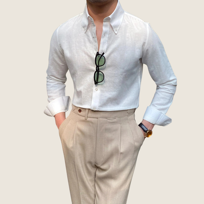 Camicia Uomo Cotone Manica Lunga Bottoni - Brentozzi