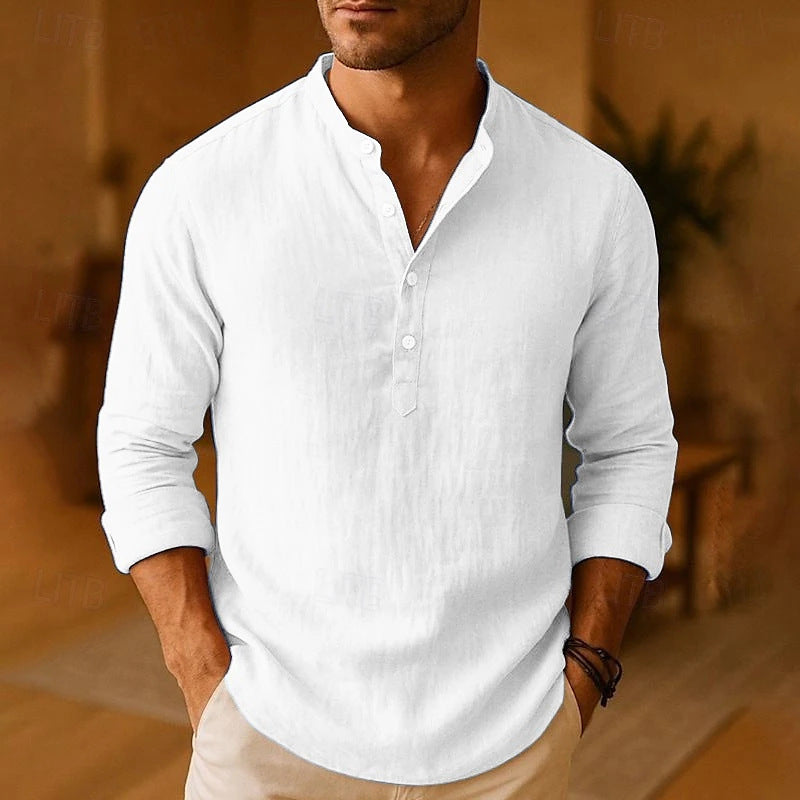 Maglia Uomo Henley Manica Lunga Casual