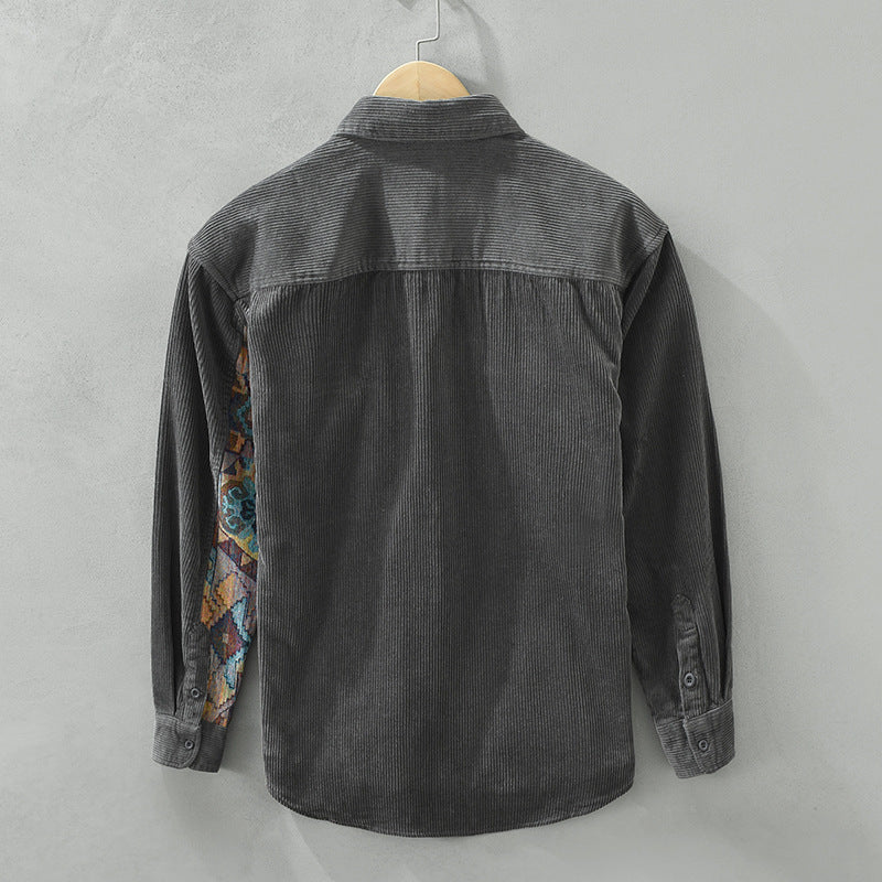 Camicia Uomo Casual Tessuto Strutturato Bottoni Frontali