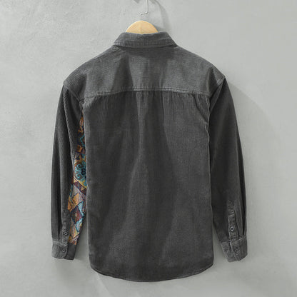 Camicia Uomo Casual Tessuto Strutturato Bottoni Frontali
