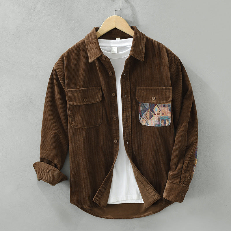 Camicia Uomo Casual Tessuto Strutturato Bottoni Frontali