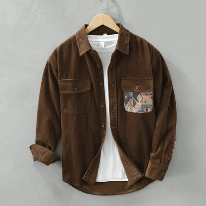 Camicia Uomo Casual Tessuto Strutturato Bottoni Frontali
