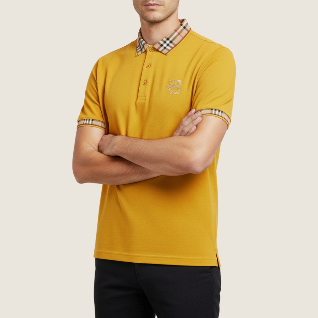 Polo Uomo Cotone Manica Corta Colletto a Quadri