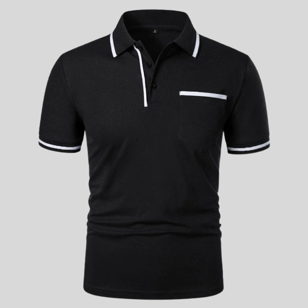 Polo Uomo con Tasche e Inserti a Contrasto