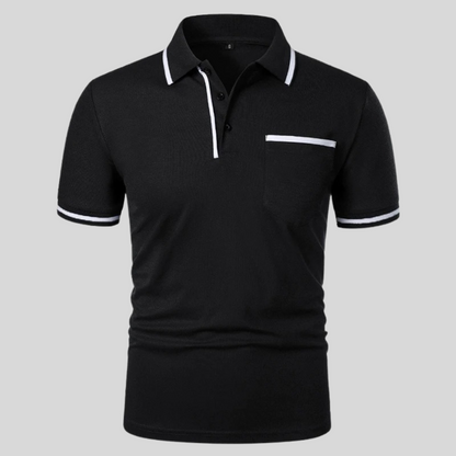 Polo Uomo con Tasche e Inserti a Contrasto