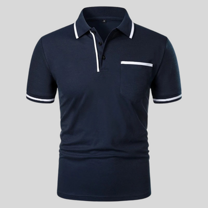 Polo Uomo con Tasche e Inserti a Contrasto