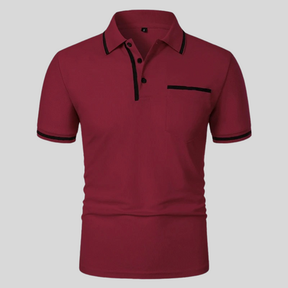 Polo Uomo con Tasche e Inserti a Contrasto