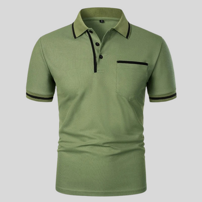 Polo Uomo con Tasche e Inserti a Contrasto